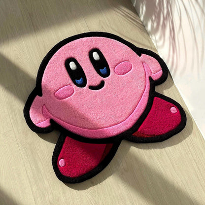 Pink Handmade Tufted Rug Featuring a Cute Cartoon Character - Perfect Birthday Gift for Girls, Kids, Siblings, Friends and Cartoon Lovers