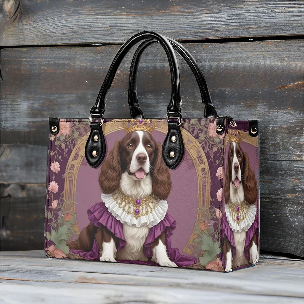 Spaniel- Art Nouveau Royal Dog Portrait Bag Cute Crossbody Bag Unique Purse Cute Purse, Luxury Bag Vegan Leather Bags Printed Designer Bag
