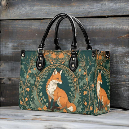 Enchanted Fox Crossbody Bag - Nature-Inspired Vegan Leather Designer Purse, Unique Gift for Women
