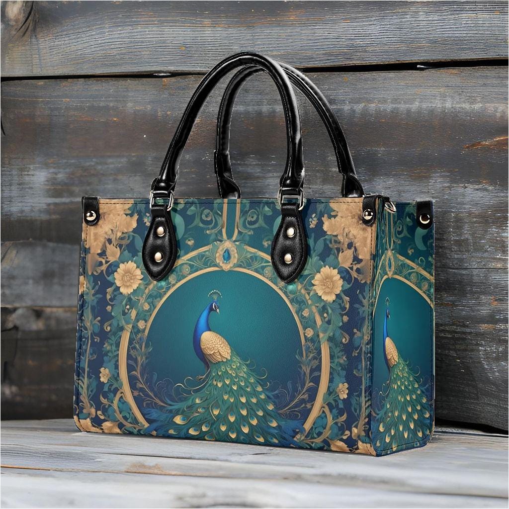 Royal Peacock Bag Cute Crossbody Bag Unique Purse Cute Purse, Luxury Bag Vegan Leather Bags Printed Designer Bag