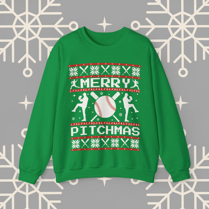 Merry Pitchmas Ugly Christmas , Baseball Christmas Sweatshirt, Funny Baseball Shirt, Gift for Baseball Player