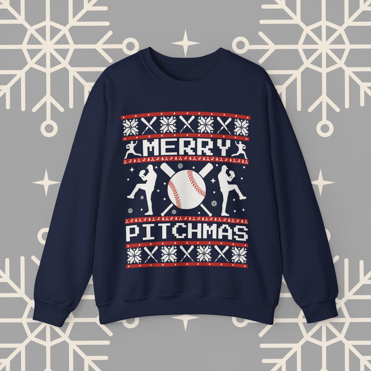 Merry Pitchmas Ugly Christmas , Baseball Christmas Sweatshirt, Funny Baseball Shirt, Gift for Baseball Player