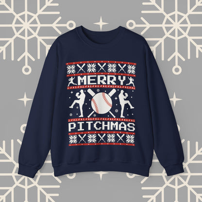 Merry Pitchmas Ugly Christmas , Baseball Christmas Sweatshirt, Funny Baseball Shirt, Gift for Baseball Player