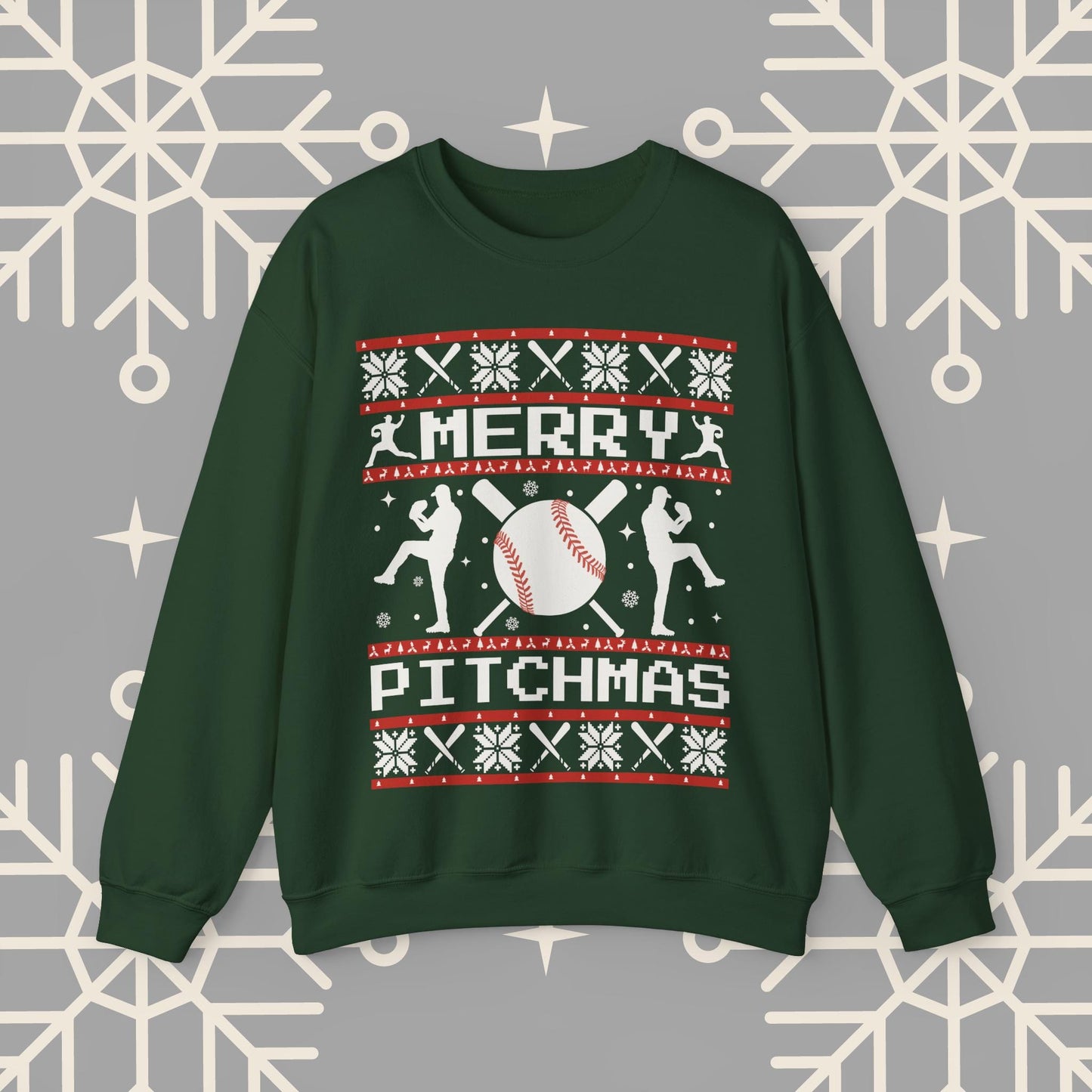 Merry Pitchmas Ugly Christmas , Baseball Christmas Sweatshirt, Funny Baseball Shirt, Gift for Baseball Player