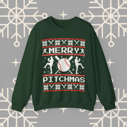 Merry Pitchmas Ugly Christmas , Baseball Christmas Sweatshirt, Funny Baseball Shirt, Gift for Baseball Player