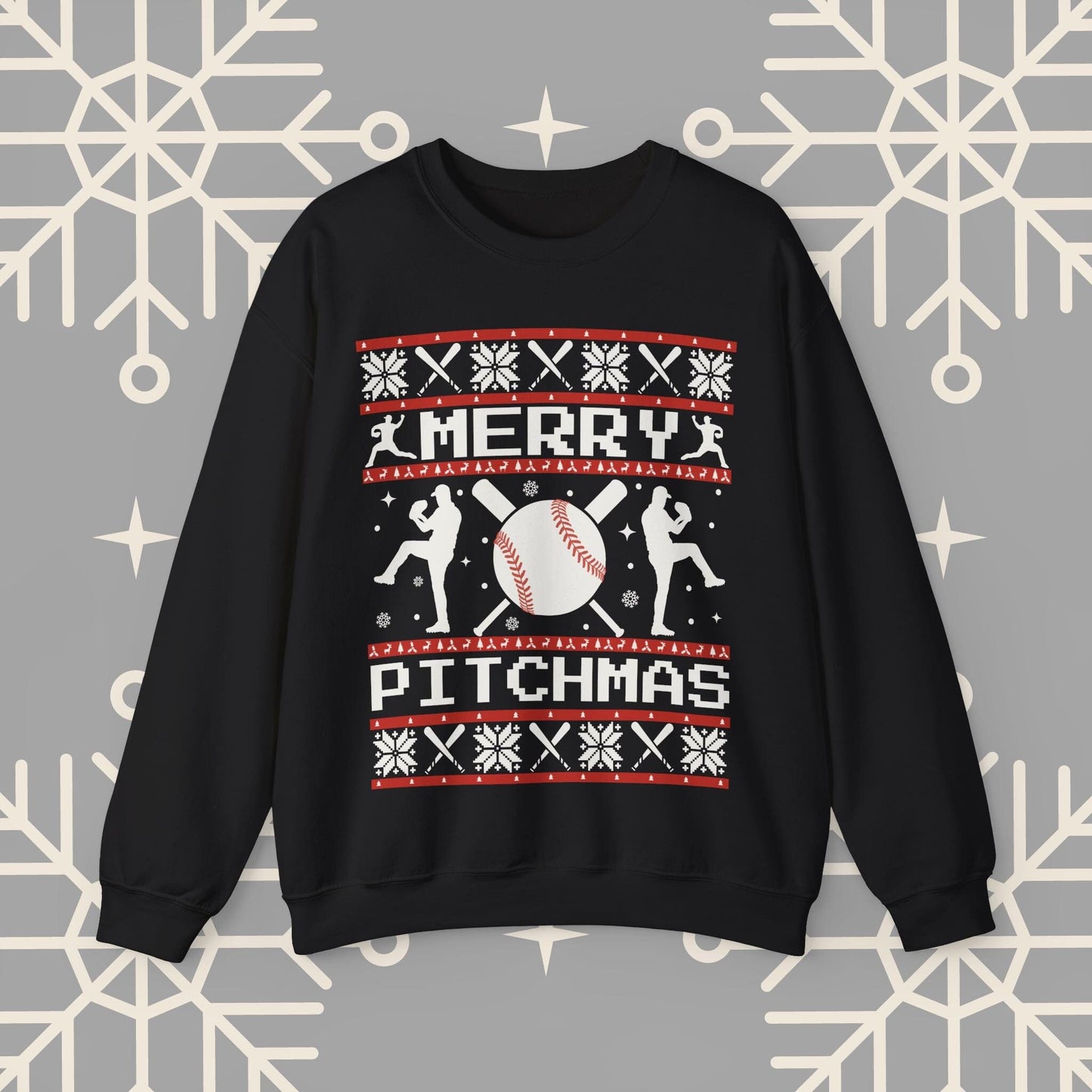 Merry Pitchmas Ugly Christmas , Baseball Christmas Sweatshirt, Funny Baseball Shirt, Gift for Baseball Player