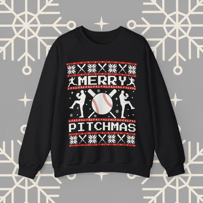 Merry Pitchmas Ugly Christmas , Baseball Christmas Sweatshirt, Funny Baseball Shirt, Gift for Baseball Player
