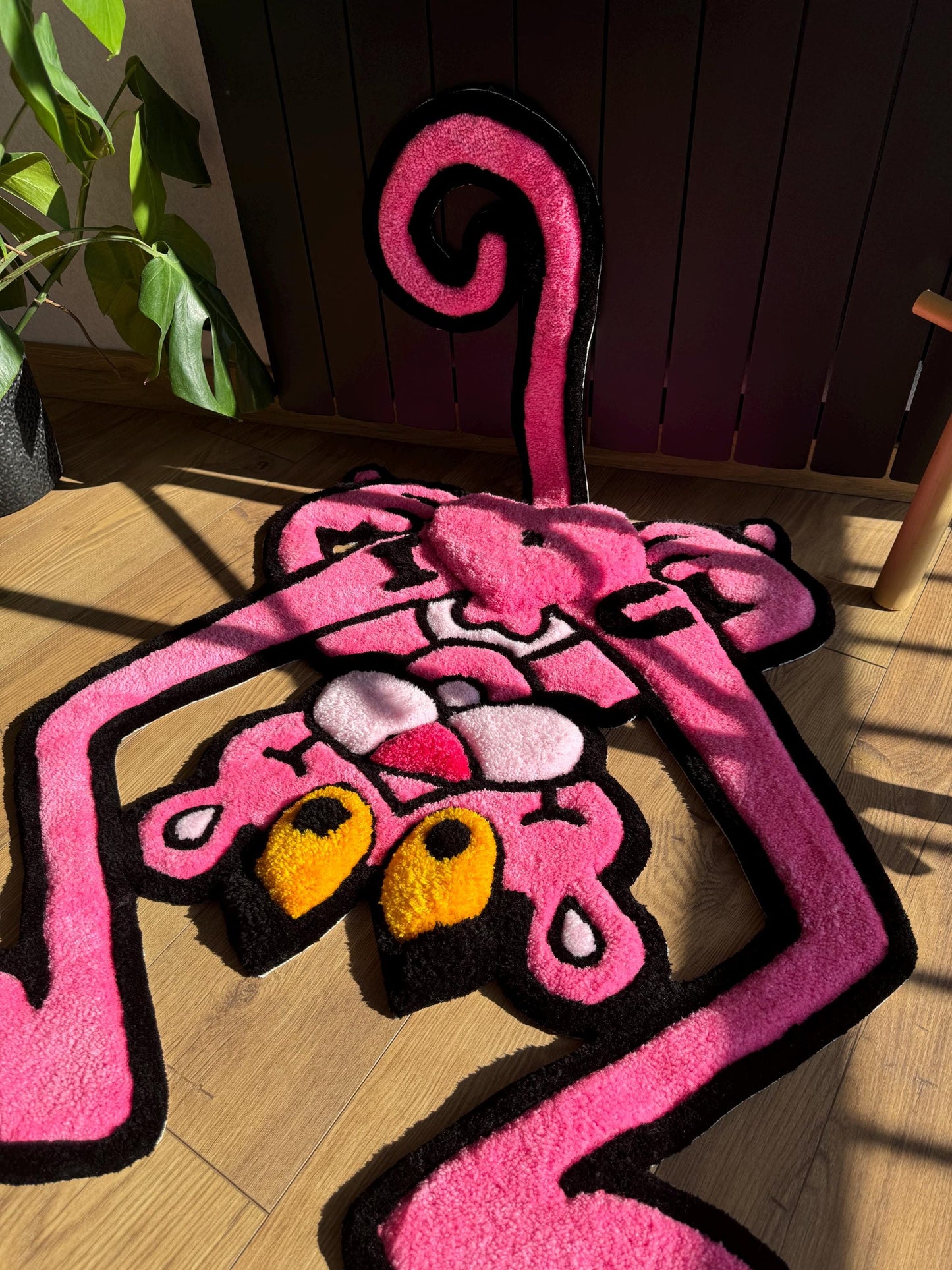 Pink Panther Custom Wool Rug: 3D Tufted Fluffy Wool Carpet
