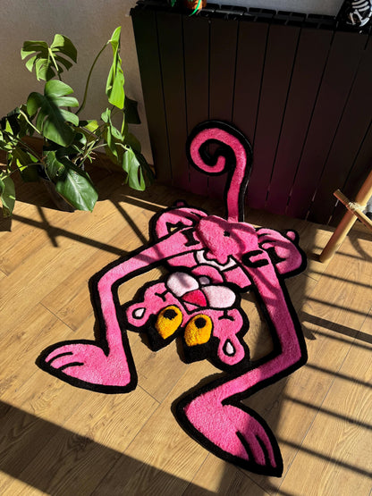 Pink Panther Custom Wool Rug: 3D Tufted Fluffy Wool Carpet