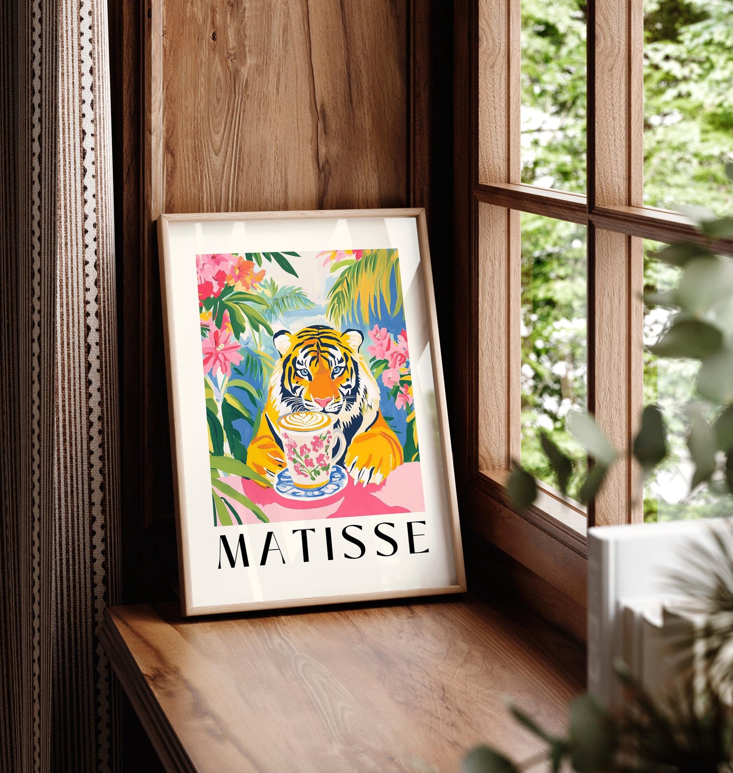 Matisse Tiger Print: Maximalist Kitchen and Coffee Art