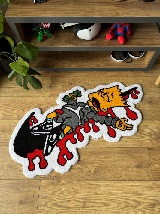 Handmade Bart Simpson Tufted Rug: Luxury Carpet Design