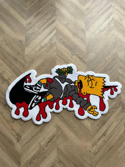Handmade Bart Simpson Tufted Rug: Luxury Carpet Design