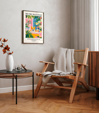 Matisse Corgi Art Print: Funny Dog in Bathtub, Tropical Bathroom Decor