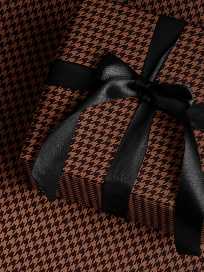 Brown Houndstooth Gift Wrap Birthday Wrapping Paper Idea  Baby Shower Gift Wrap Chic Wrapping Paper Roll Moody Christmas Gift Wrap Idea