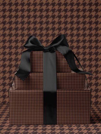 Brown Houndstooth Gift Wrap Birthday Wrapping Paper Idea  Baby Shower Gift Wrap Chic Wrapping Paper Roll Moody Christmas Gift Wrap Idea