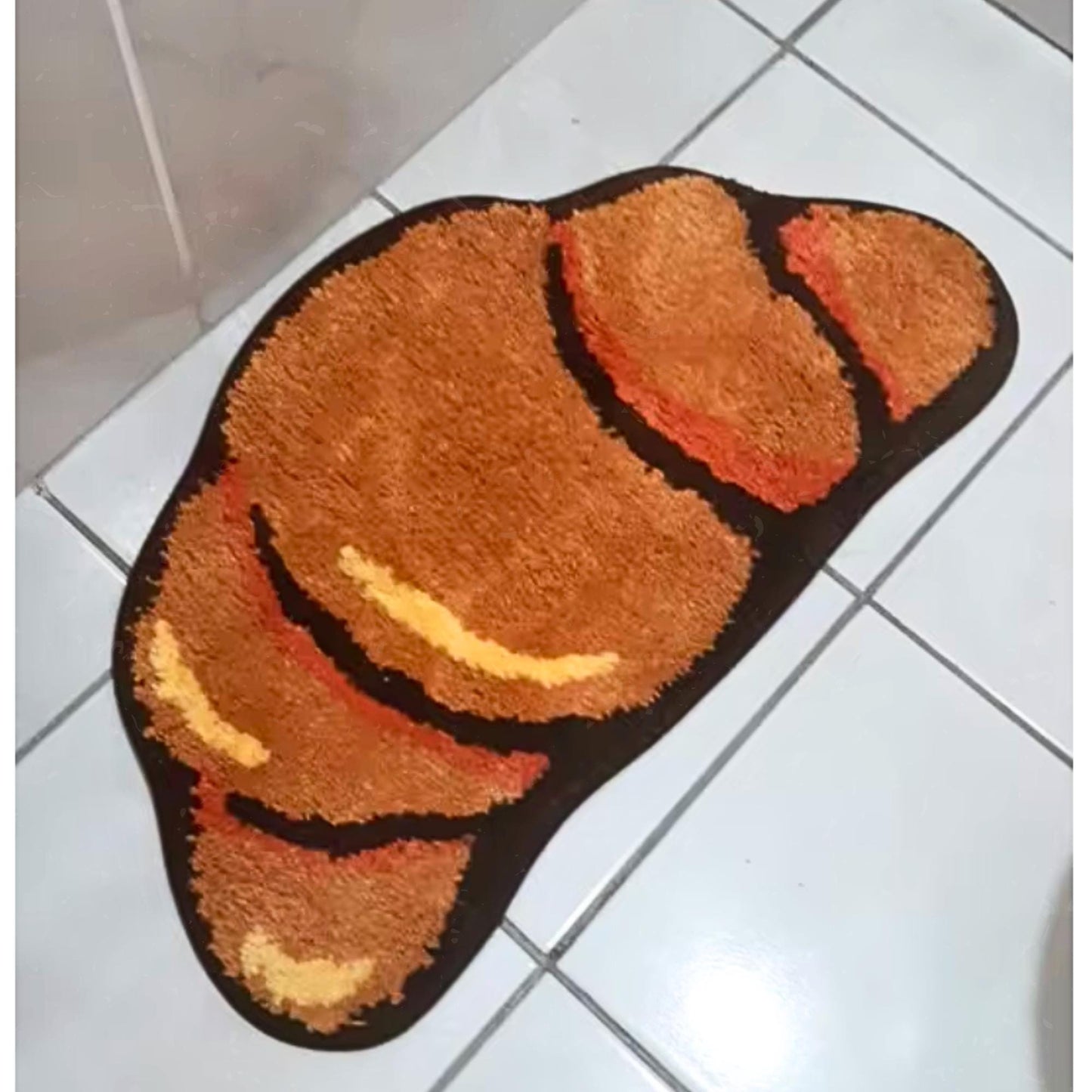 Croissant Shape Tufted Rug, Non-slip Hallway Entrance Bread Rug, Home Warm Decoration Accessories, Anti-Slip Floor Safety Mat