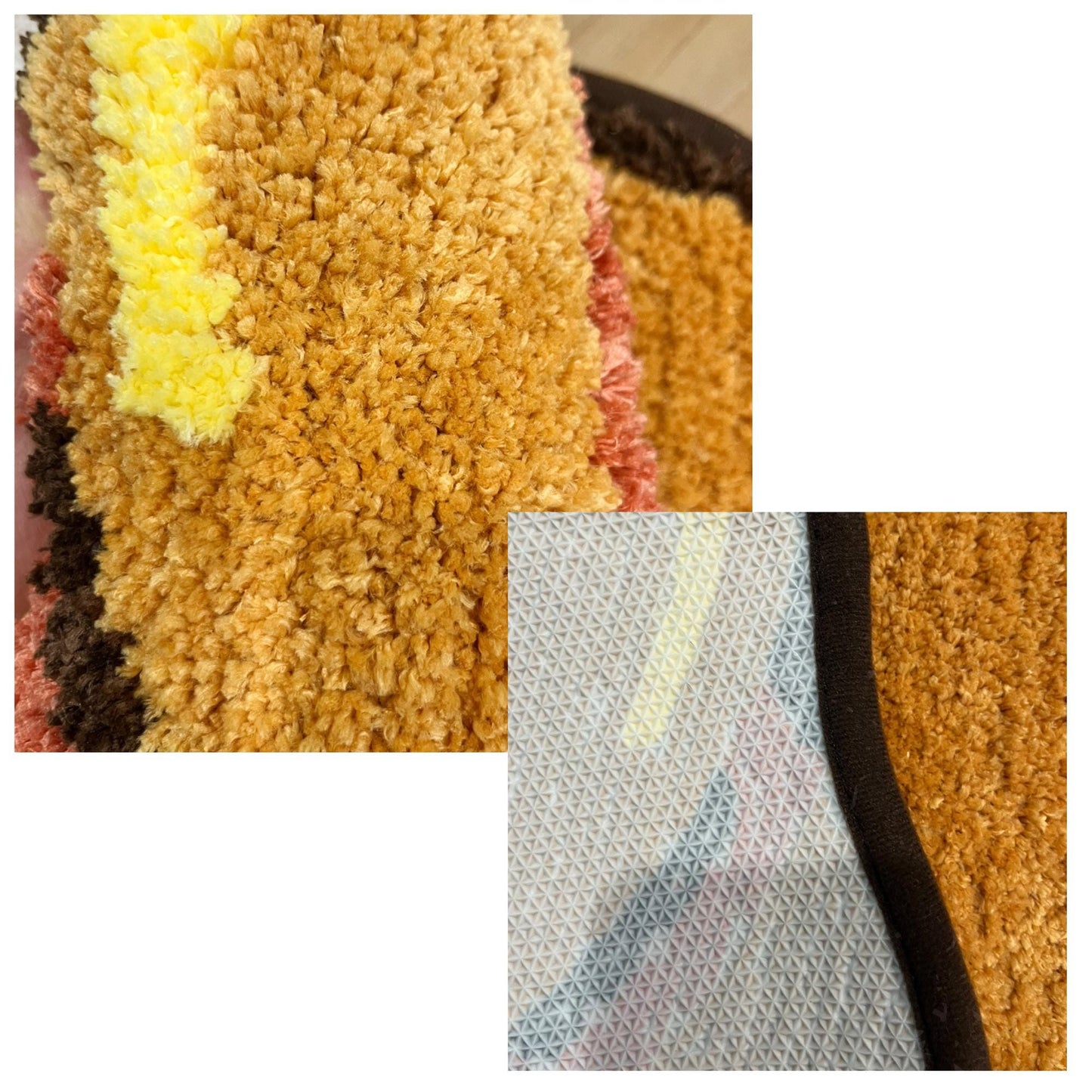 Croissant Shape Tufted Rug, Non-slip Hallway Entrance Bread Rug, Home Warm Decoration Accessories, Anti-Slip Floor Safety Mat