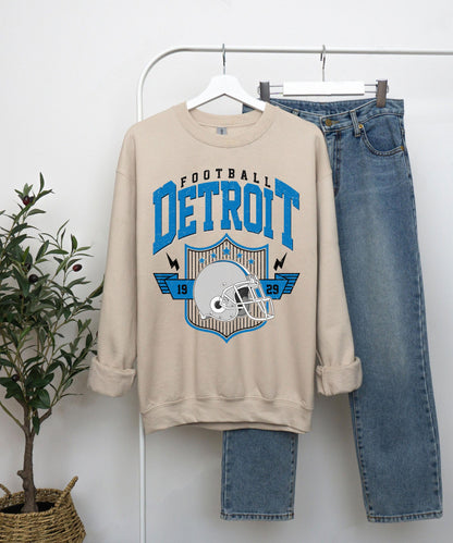 Detroit Football Shirt, Vintage Style Detroit Football shirt, Super Bowl Shirt, Sunday Football, Detroit Football Sweatshirt