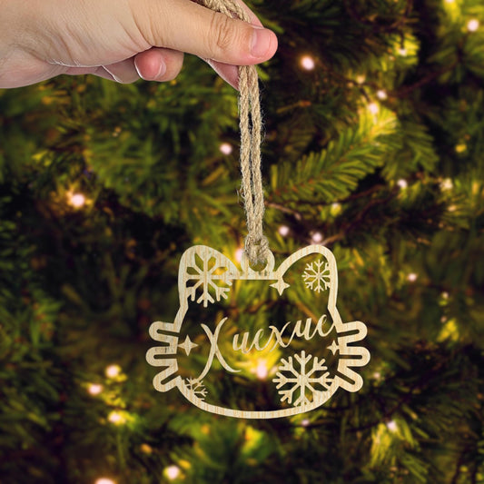 Personalized Plywood Christmas Ornament: Laser Cut Wood Xmas Decor