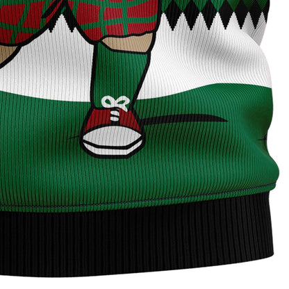 Golfer Santa Ugly Christmas Sweater: Retro Golf Lover Sweatshirt