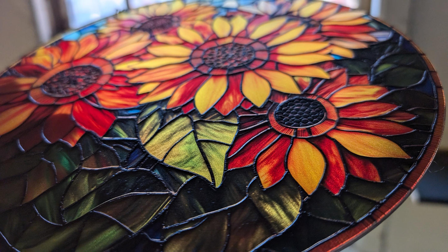 Sunflowers: Stained Glass Style Window Hanging