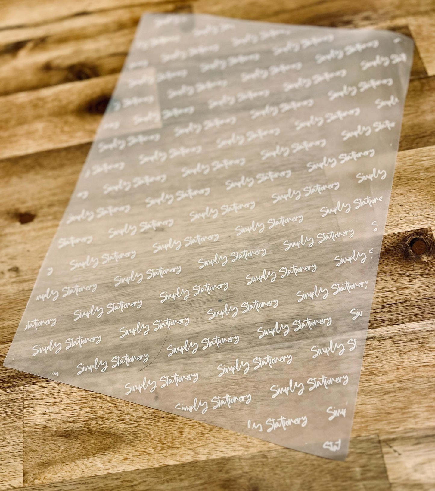 Personalised Vellum Paper, White Ink Print, Packing Paper, Branded Packaging, Your Logo Paper 90gsm, Small Business, Tissue paper, Recycle