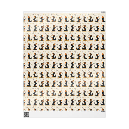 Christmas Dachshund Yoga Wrapping Paper: Funny Dog Mom Gift