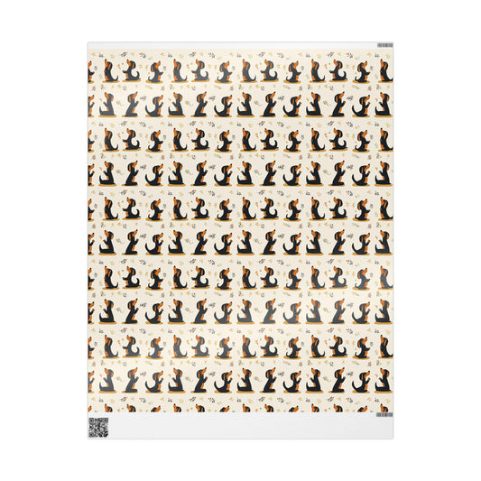 Christmas Dachshund Yoga Wrapping Paper: Funny Dog Mom Gift
