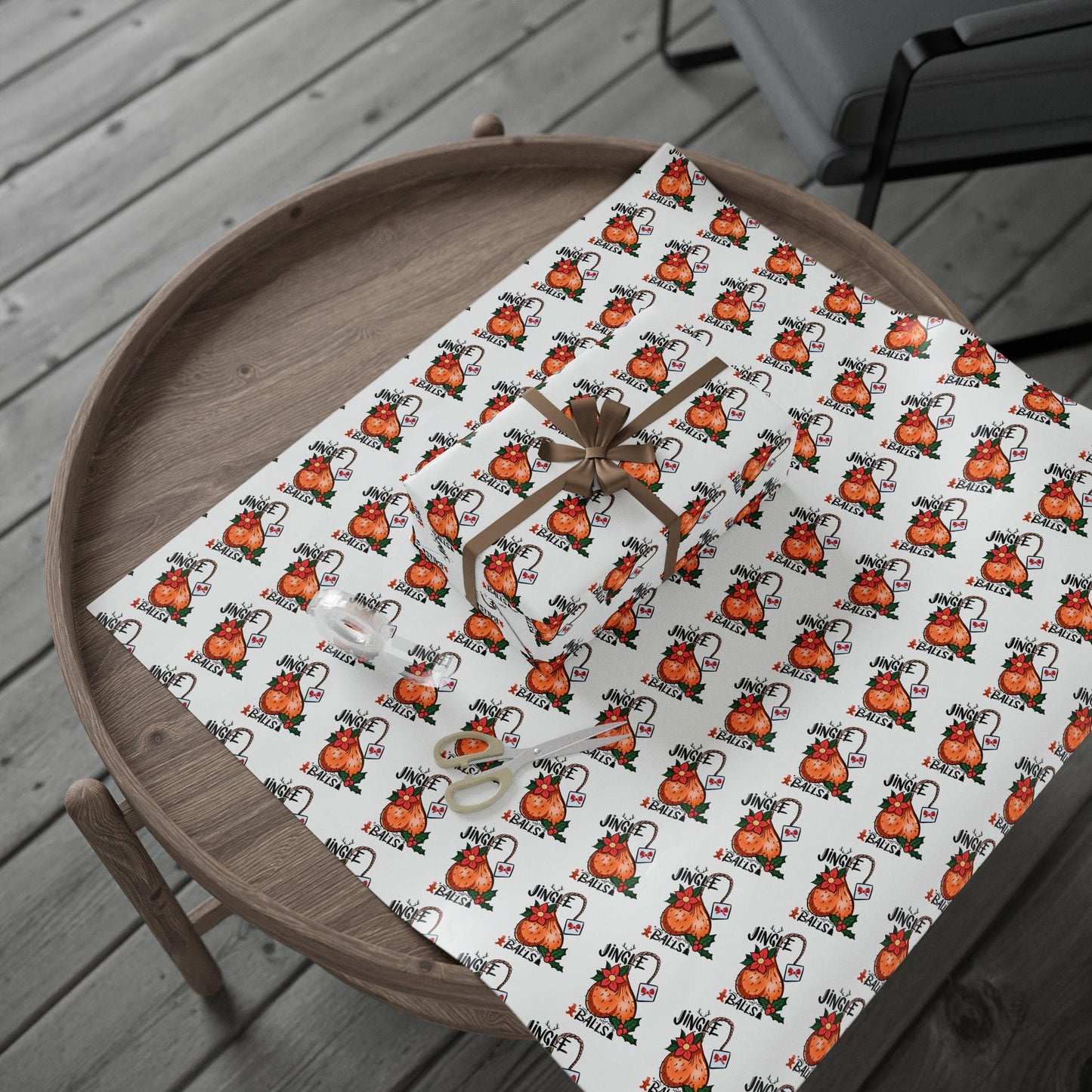 Funny Jingle Balls Christmas Wrapping Papers Roll Holiday Gift Wrap, Funny Gift Wrap, Gag Gift Wrap, Gift For Him, White Elephant Gift