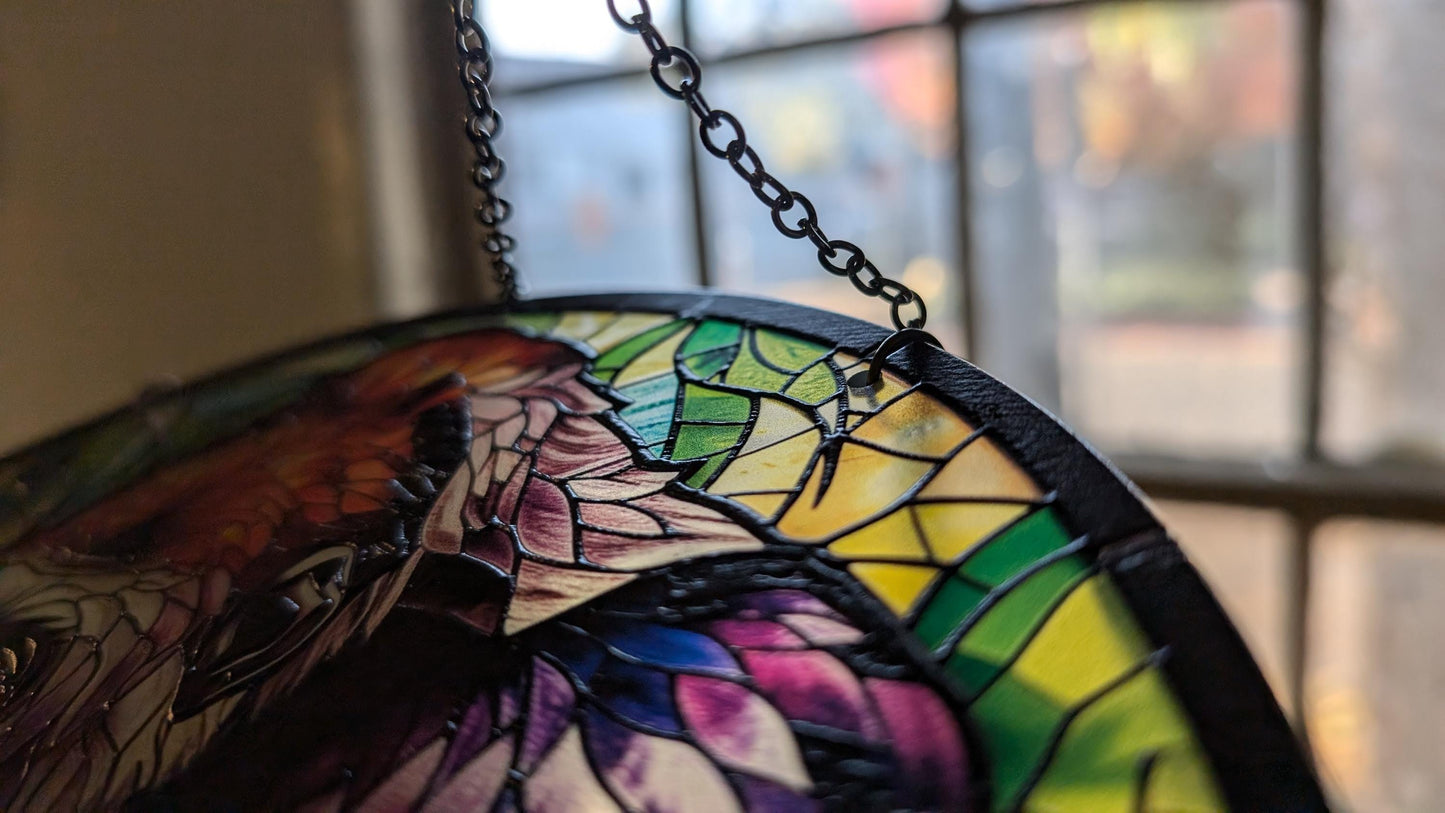 Silverback Gorilla: Stained Glass Style Window Hanging