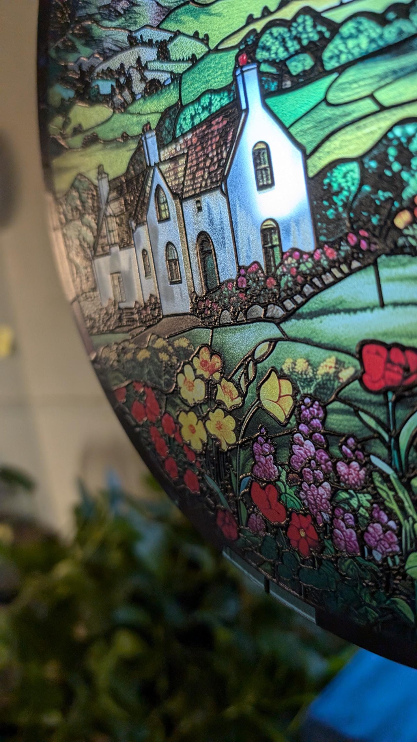 Irish Homestead: Stained Glass Style Window Hanging