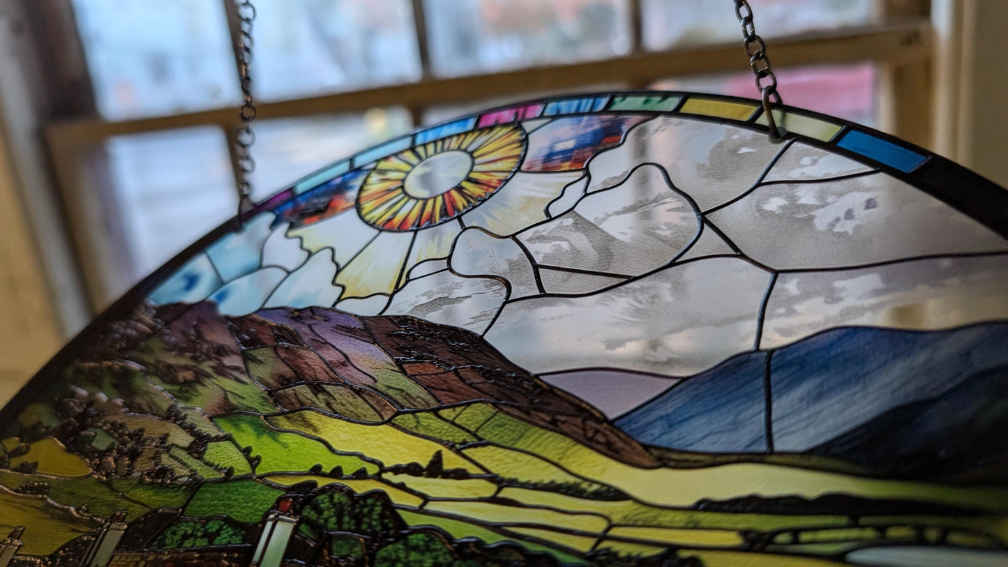 Irish Homestead: Stained Glass Style Window Hanging