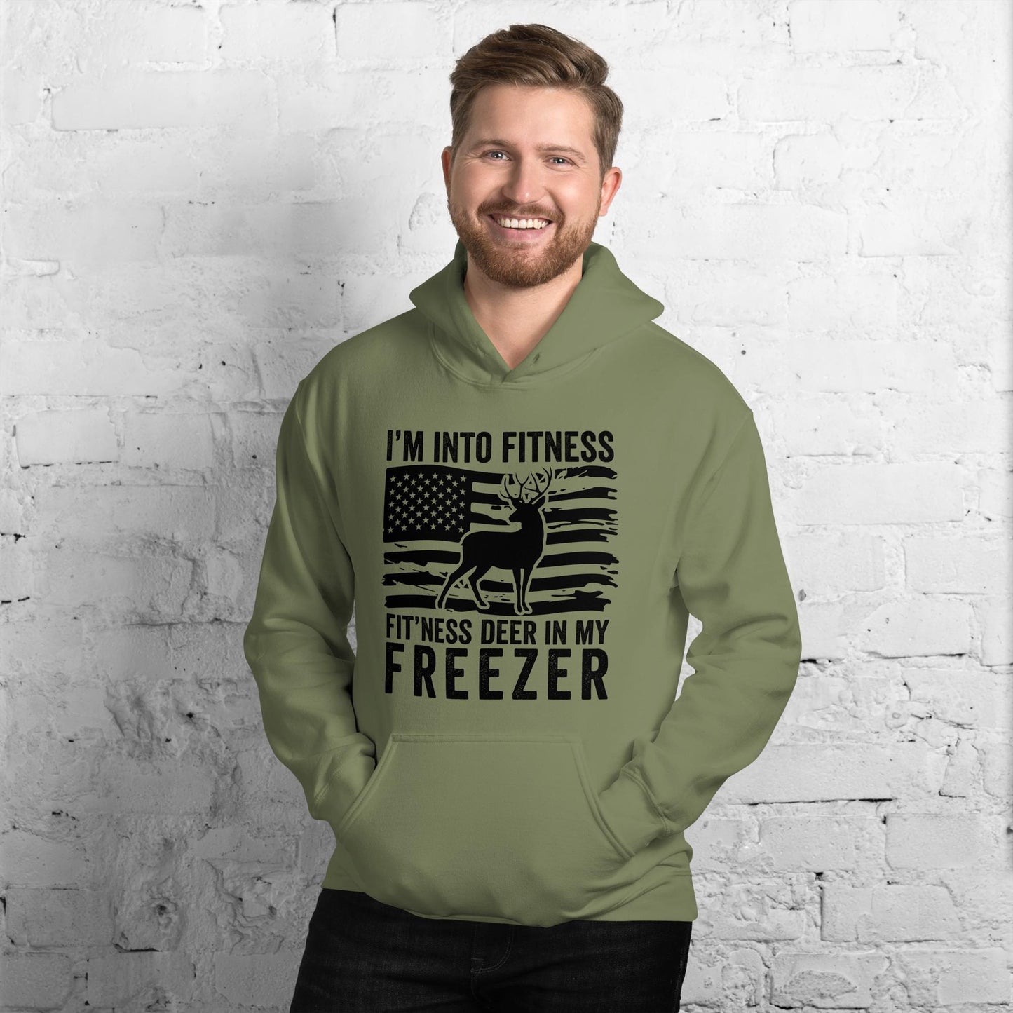 Deer hunting hoodie, Hunting hoodie, Deer in my freezer Hoodie, hunting gifts for men, gifts for hunters, hunting American flag