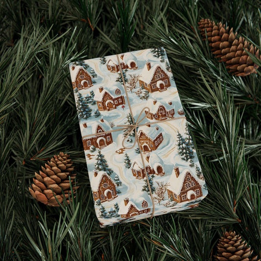 Christmas Gingerbread Wrapping Papers - Festive Holiday Gift Wrap, Xmas Present Packaging, Seasonal Craft Supplies, Cute Wrapping Sheets,