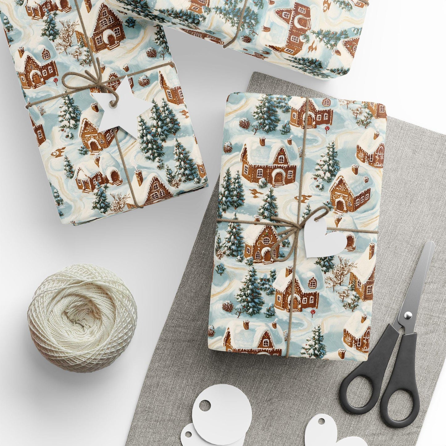 Christmas Gingerbread Wrapping Papers - Festive Holiday Gift Wrap, Xmas Present Packaging, Seasonal Craft Supplies, Cute Wrapping Sheets,