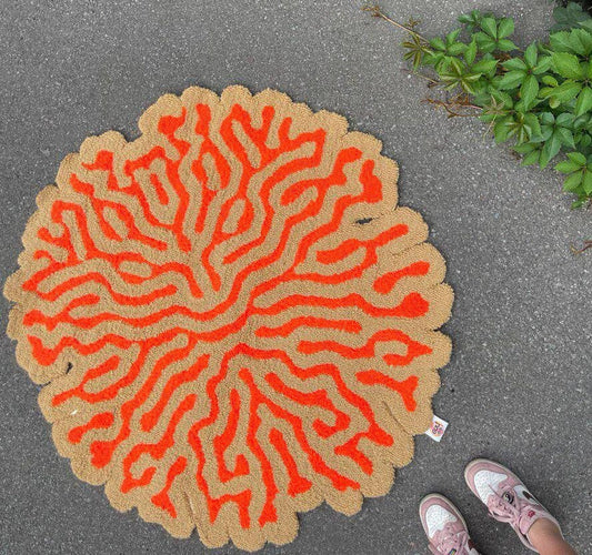 Abstract Tufted Rug / 100% Handmade Custom Rug / Psychodelic design, 3d tufted rug, Soft & Fluffy, Housewarming Gifts