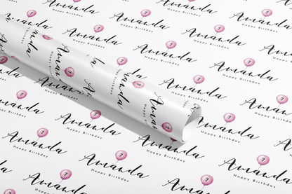 Personalised Birthday Gift Wrap, Wrapping Paper, Balloon, Your Name, Customised, Any Age, Party, Paper, Your Age, Anniversary, Recycle, Eco
