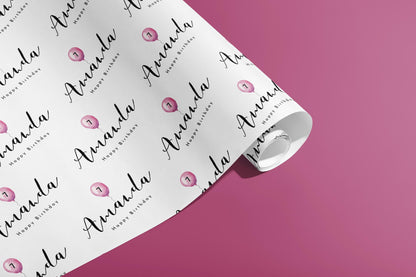 Personalised Birthday Gift Wrap, Wrapping Paper, Balloon, Your Name, Customised, Any Age, Party, Paper, Your Age, Anniversary, Recycle, Eco