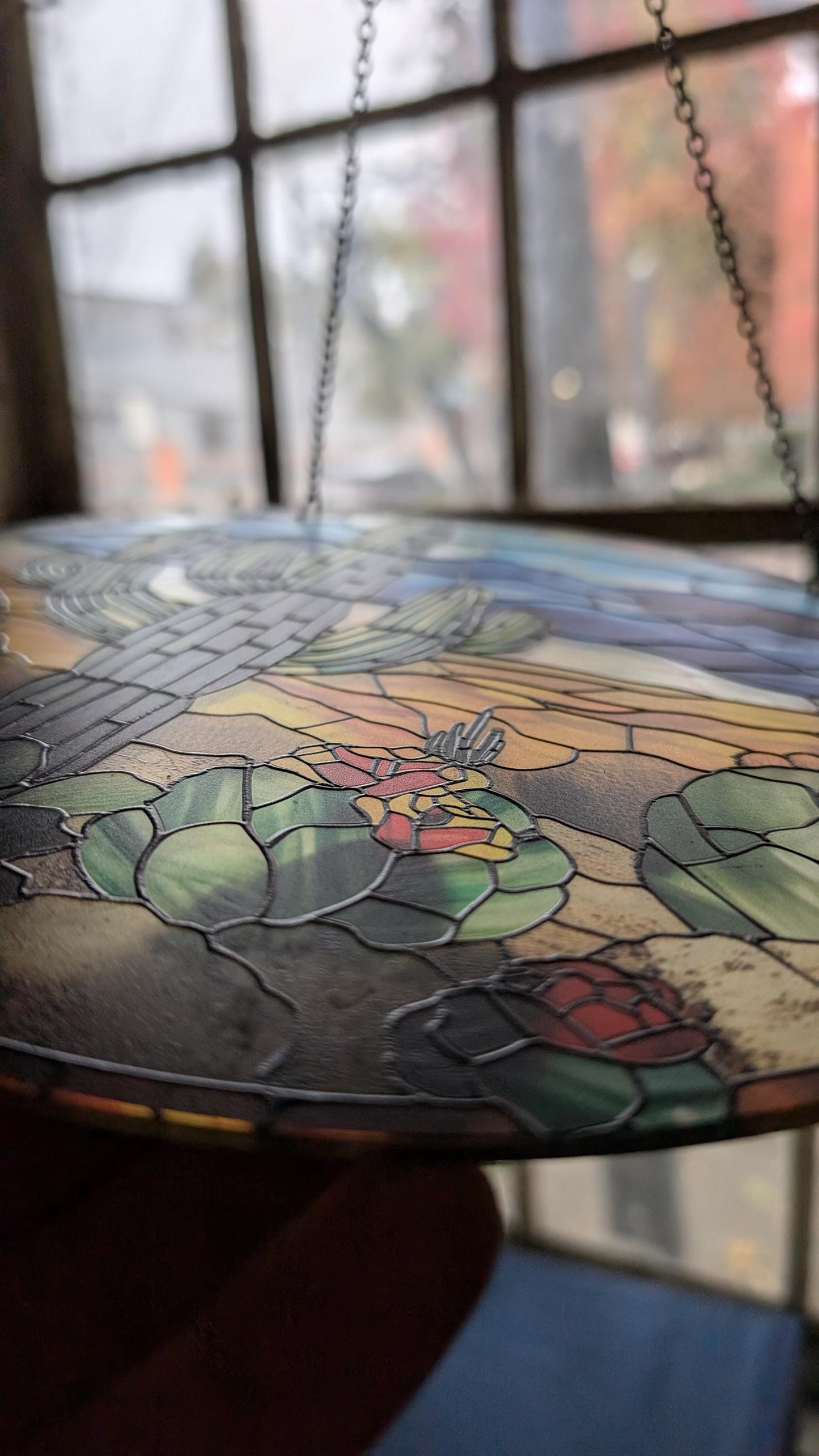 Desert Cactus: Stained Glass Style Window Hanging