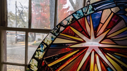 Nativity: Stained Glass Style Window Hanging