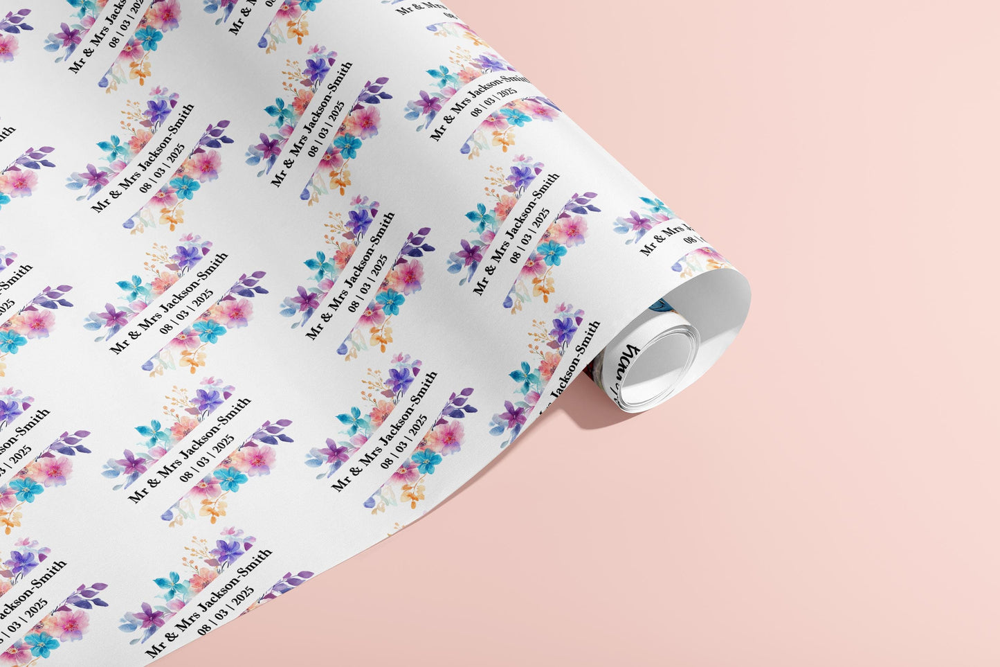 Personalised Wedding Wrapping Paper, Gift Wrap, Your Names, Birthday, Rings, Customised, Party, Engagement, Couples, Valentines, Anniversary