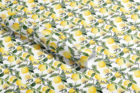 Personalised Wrapping Paper, Wedding, Gift Wrap, Your Names, Birthday, Lemons, Customised, Party, Engagement, Valentines, Anniversary