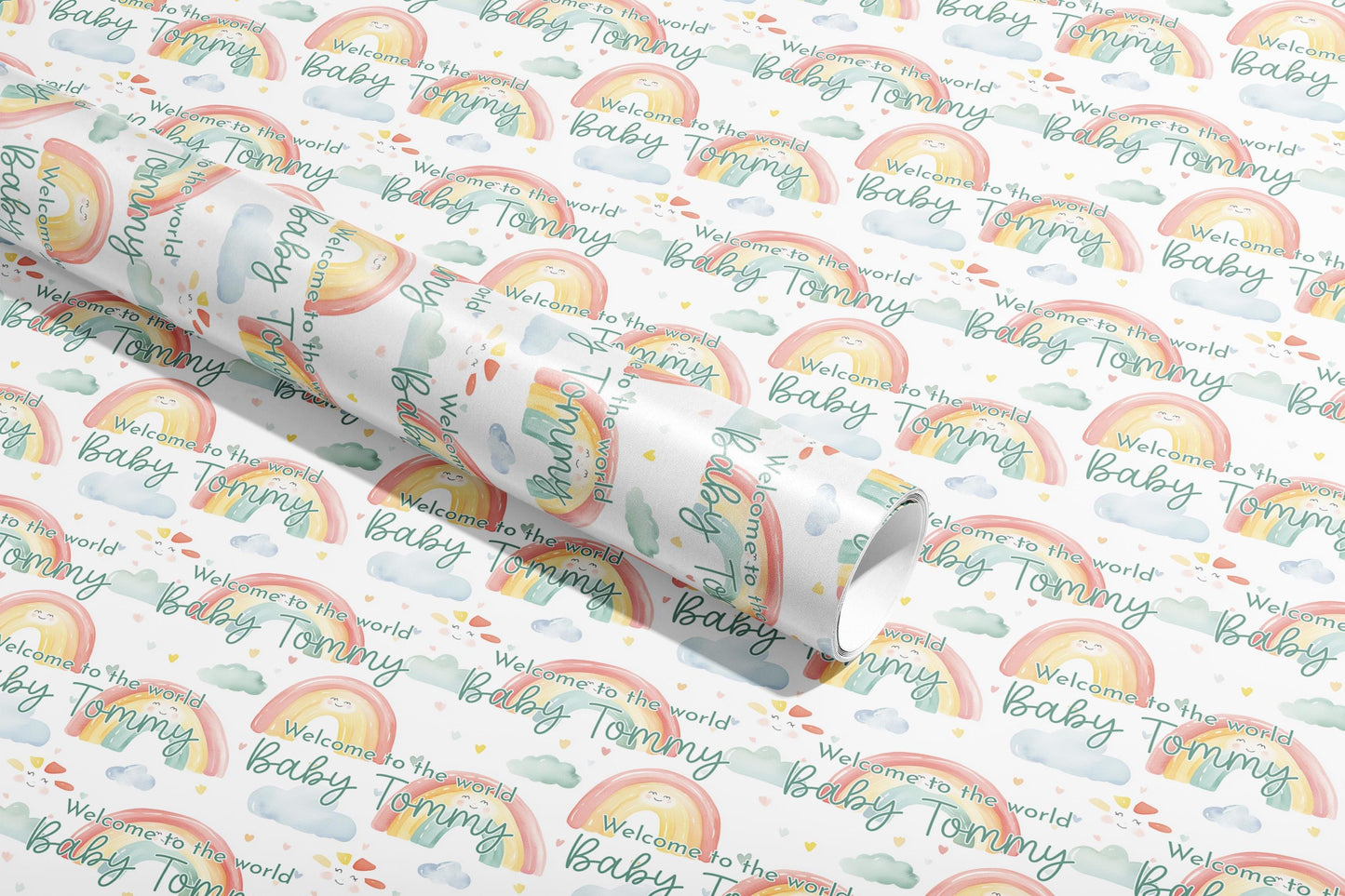 Personalised Baby Shower Gift Wrap, Wrapping Paper, 1st Birthday, Your Name, Customised, Wedding, Party, Your Age, Anniversary, Recycle, Eco