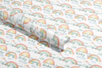 Personalised Baby Shower Gift Wrap, Wrapping Paper, 1st Birthday, Your Name, Customised, Wedding, Party, Your Age, Anniversary, Recycle, Eco