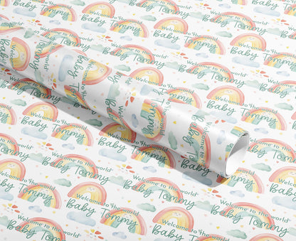 Personalised Baby Shower Gift Wrap, Wrapping Paper, 1st Birthday, Your Name, Customised, Wedding, Party, Your Age, Anniversary, Recycle, Eco