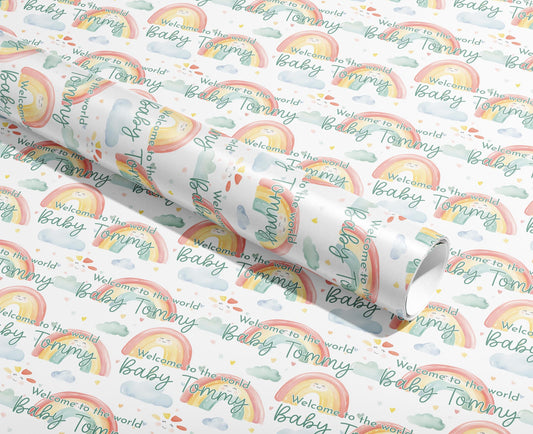 Personalised Baby Shower Gift Wrap, Wrapping Paper, 1st Birthday, Your Name, Customised, Wedding, Party, Your Age, Anniversary, Recycle, Eco