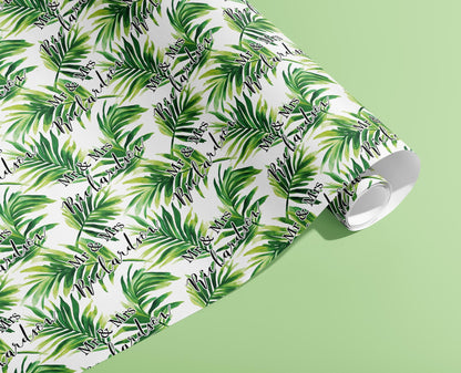 Personalised Wrapping Paper, Gift Wrap, Wedding, Your Names, Birthday, Ferns, Customised, Engagement, Couples, Greenery, Anniversary
