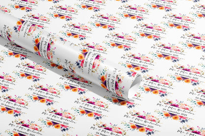Personalised Wedding Wrapping Paper, Gift Wrap, Your Names, Birthday, Flowers, Customised, Engagement, Couples, Valentines, Anniversary