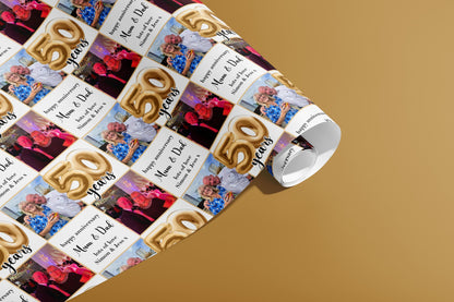 Personalised Anniversary Wrapping Paper, Gift Wrap, Your Names, Birthday, Balloons, Customised, Engagement, Couples, Valentines, Weddings