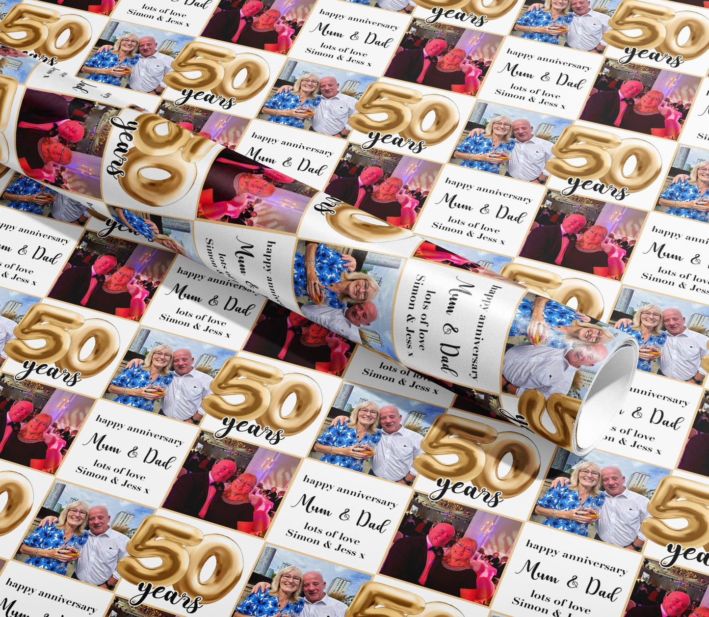 Personalised Anniversary Wrapping Paper, Gift Wrap, Your Names, Birthday, Balloons, Customised, Engagement, Couples, Valentines, Weddings
